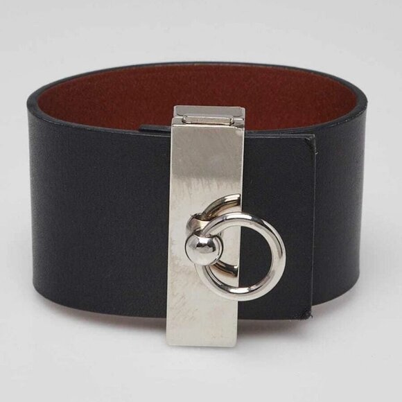 Hermes Black Leather Palladium Plated Swift Leather Palladium Plated Reversib... - Picture 1 of 7